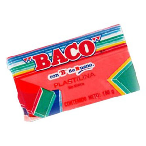 Plastilina Baco Marquilla, 180 Gramos, Rojo, (1 Barra)