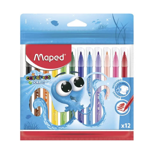 Rotuladores Maped Color Peps Ocean, 12 Piezas, (1 Caja)