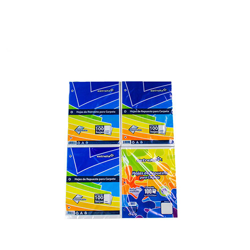 Repuesto Estrella Carpeta Tamaño Carta 100 Hojas Raya 1 Pieza