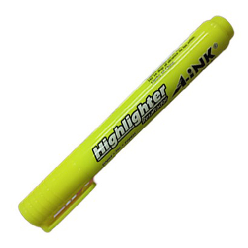 Marcador Fluorescente A-Ink Highlighter, Color Amarillo, (1 Pieza)